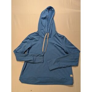 Vuori Halo Essential Hoodie Women Small Blue Pullover Sweatshirt Active Stretch